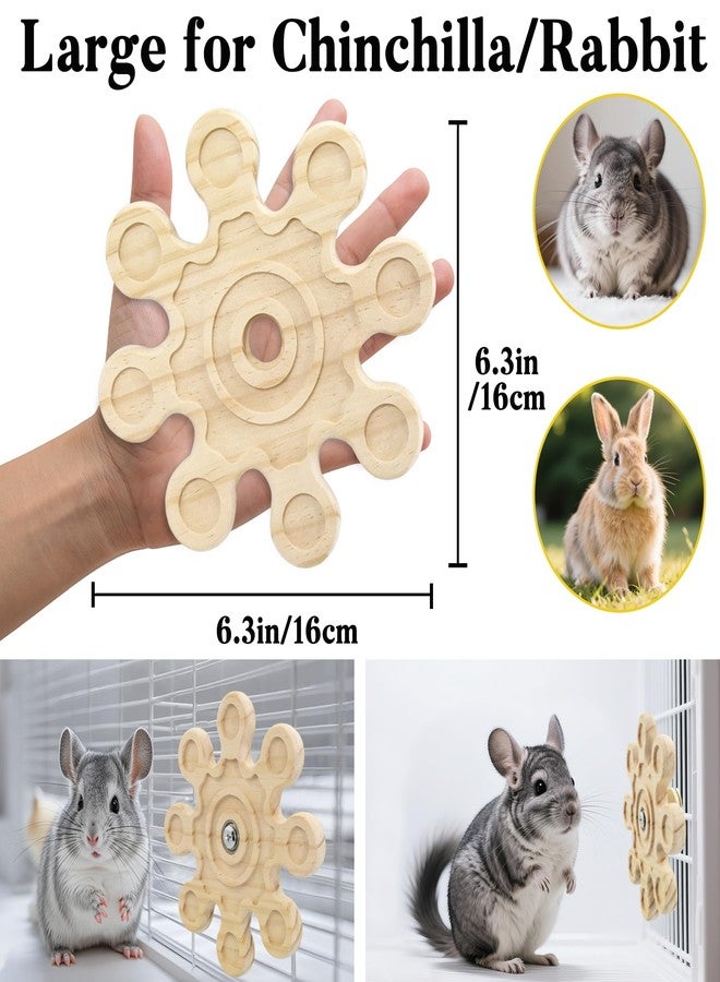Jevnd 2pcs Rotating Natural Wood Chinchilla Chew Toys for Teeth, Interactive Enrichment Toys, Hanging Exercise Chinchilla Toys for Cage for Playtime, Spinner Cage Accessories Wheel - Image 2
